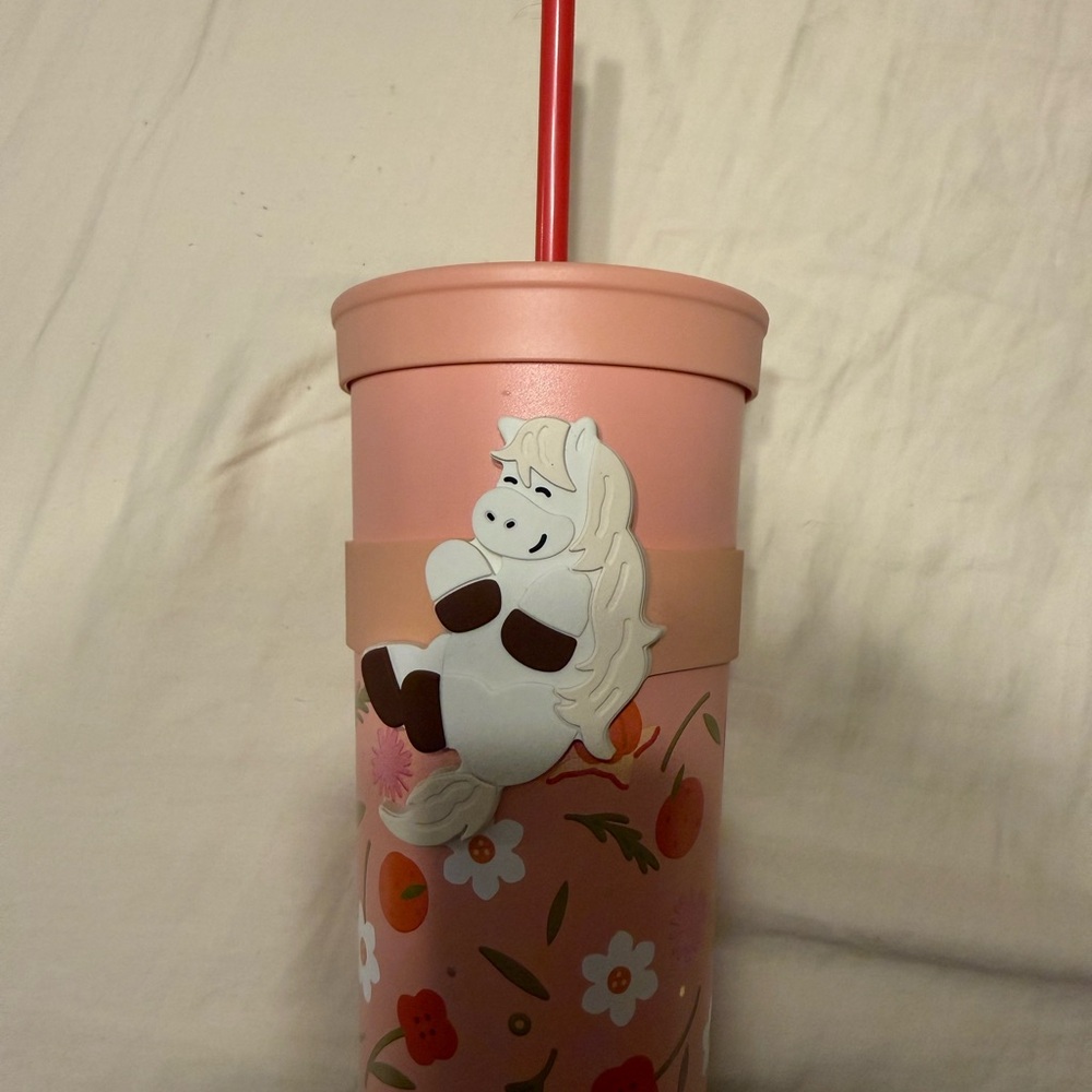 Starbucks Pink Unicorn Tumbler with Straw